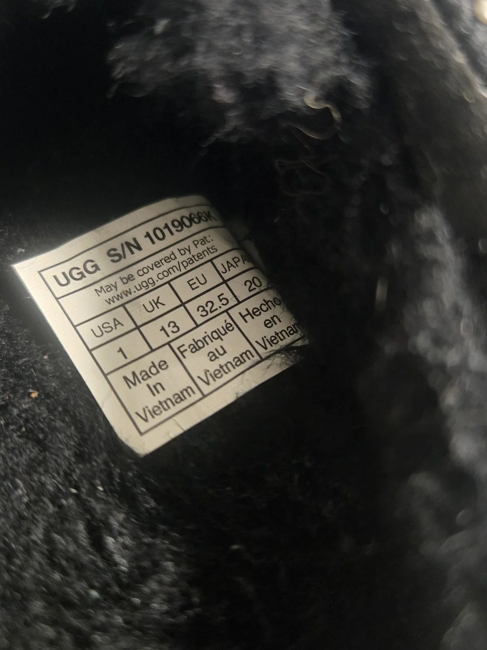 UGG Kids Black Suede Slip-On Slippers with Patterned Cuff